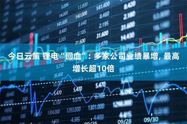 今日云策 锂电“回血”: 多家公司业绩暴增, 最高增长超10倍